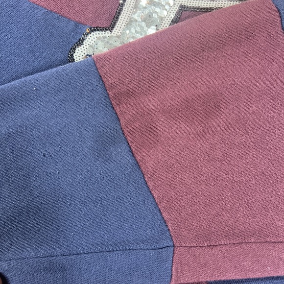 Victoria's Secret PINK SEQUINS BLING STRIPED‎ Hoodie RUGBY Perfect 1/4 Zip Large - Picture 12 of 14